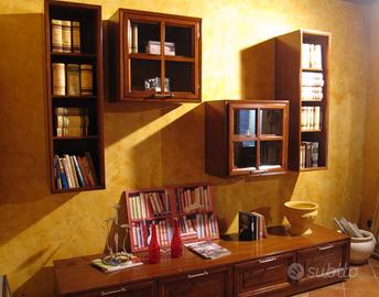 Parete attrezzata in noce artigianale