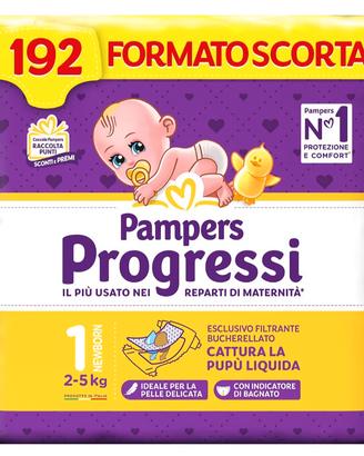 Pampers Progressi Newborn, Taglia 1, 192 Pannolini