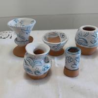 Set vasi mignon maiolica in stile calligrafico dip