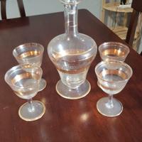 set bicchieri e bottiglia vetro