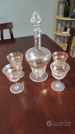 set bicchieri e bottiglia vetro