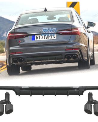 DIFFUSORE AUDI A6 A6 AVANT 18-22 LOOK S6 NERO LUCI