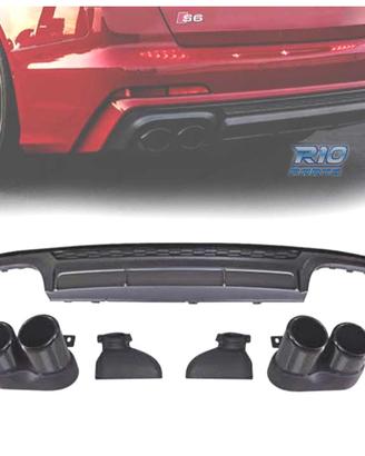 DIFFUSORE AUDI A6 S LINE 18-22 LOOK S6 + TERMINALI