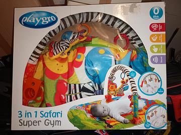 Playgro tappeto palestrina 3 in 1 Safari Super Gym