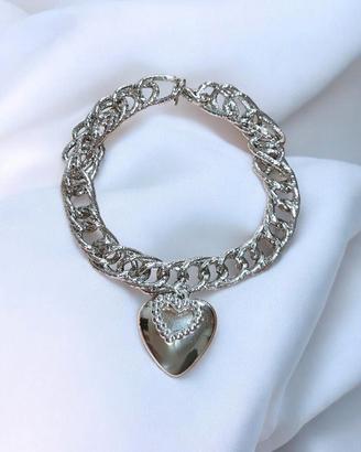 Bracciale Acciaio con Ciondoli Colore Argento 