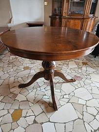 Tavolo rotondo  in legno anni '70 con 4 sedie