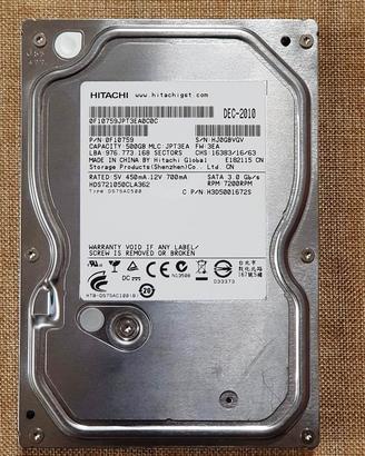 Hard Disk o HD Hitachi 500 GB 7200 RPM pari al nuo