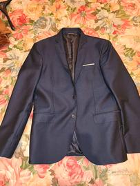 Completo da uomo blu metallizzato