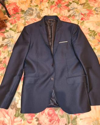 Completo da uomo blu metallizzato
