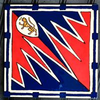 dipinti d'epoca contrade palio di Siena su vetro 