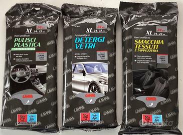 3 pacchi panni umidificati per pulizia auto