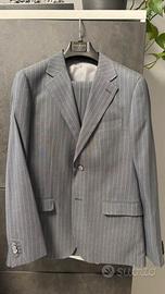 Completo gessato grigio uomo