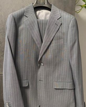 Completo gessato grigio uomo