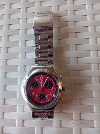 SWATCH OROLOGIO UOMO ROSSO/ARGENTO