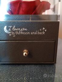 parure collana e orecchini in acciaio con brillano