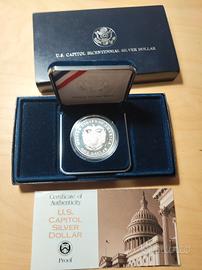 Dollaro americano proof in argento 