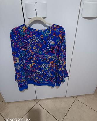 blusa blu maniche lunghe 