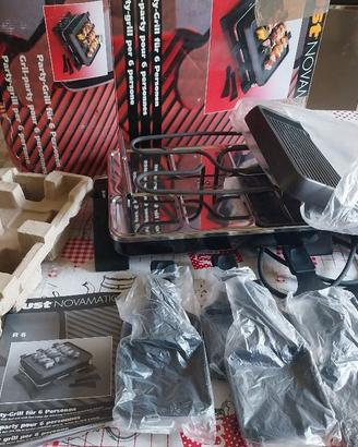 Barbecue Elettrico Tavolo Griglia BBQ + RACLETTE