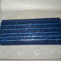 Pochette elegante donna con cristalli blu 