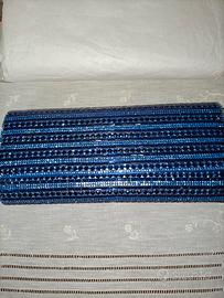 Pochette elegante donna con cristalli blu 