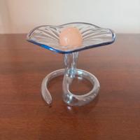 Porta candela vintage in vetro soffiato