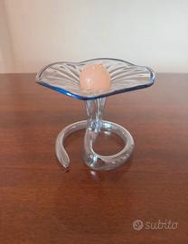 Porta candela vintage in vetro soffiato