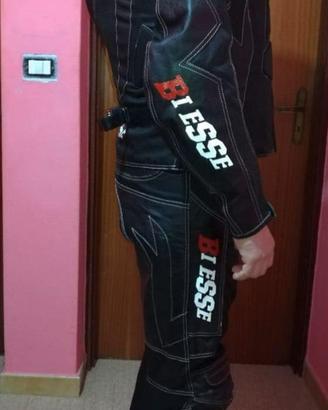 tutta da moto in pelle biesse intera e divisibile