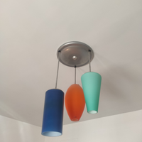 Lampadario in vetro murano, tripla coppa