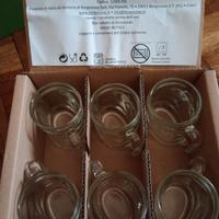 SET 6 TAZZINE CAFFÈ NUTELLA VETRO BORGONOVO