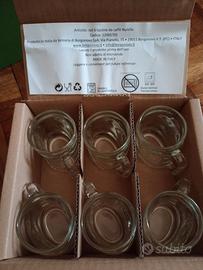 SET 6 TAZZINE CAFFÈ NUTELLA VETRO BORGONOVO