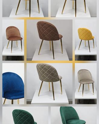 sedia in uto velvet gambi in oro arredo locali