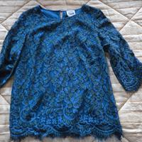 Maglia con ricamo in pizzo blu Twinset