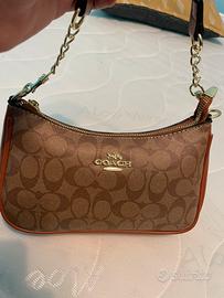 coach bag teri colore marrone scuro