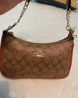 coach bag teri colore marrone scuro