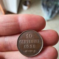 Moneta 10 centesimi San Marino 1938