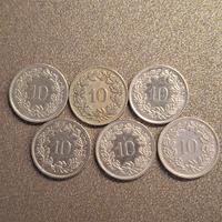 Monete svizzere 10 e 5 centesimi 