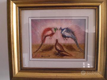 Daminelli Lietta dipinto olio su tavola 20x15 Fagi