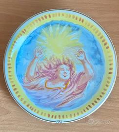 Aligi SASSU Piatto ceramica 1984 L’angelo della