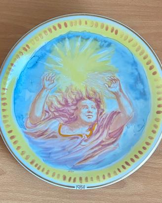 Aligi SASSU Piatto ceramica 1984 L’angelo della