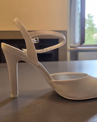 Décolleté Scarpe Sposa Raso Bianco nr 39