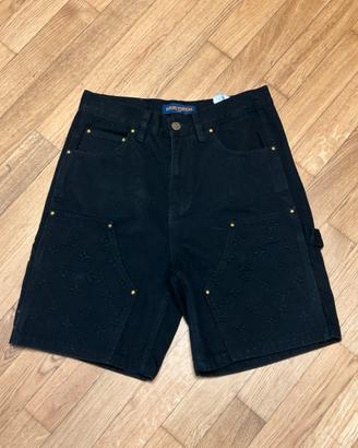 shorts LV neri in denim