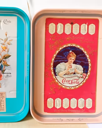 vintage n 2 vassoi Coca-Cola da collezione in latt