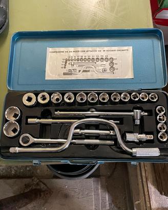 SET CHIAVI  BUSSOLA 24PZ. 1/2"  IN ACCIAIO CROMATO