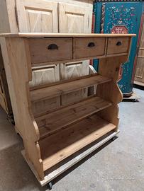 Credenza porta secchi in abete antica