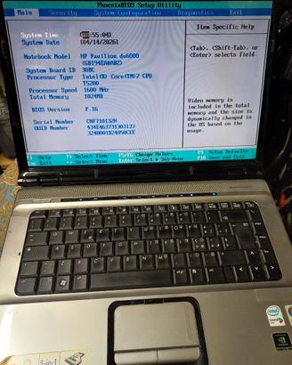 notebook hp pavillon dv6000