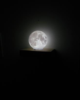 Luna lampada bajour 3D con telecomando e timer