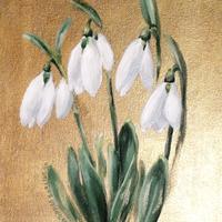 fiori su fondo dorato 