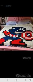 COPERTA MATRIMONIALE CAPT AMERICA FATTA A MANO 