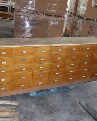 Cassettiera da farmacia da negozio antica 286cm