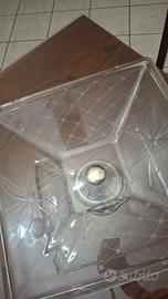 centro tavola in cristallo e argento 